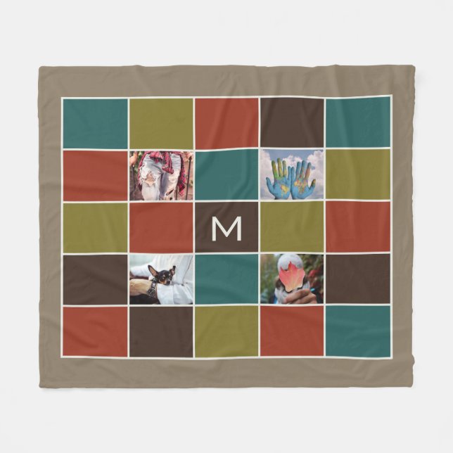 Manta Polar SUS FOTOS Y MANTEQUILLA DE personalizado DE MONOGR (Frente (Horizontal))