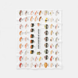 Manta Polar Sushi Guide Blanket – Japanese Food Chart Throw