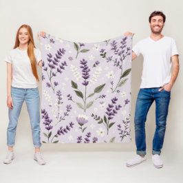 Manta Polar Susurros de lavanda - Funda botánica