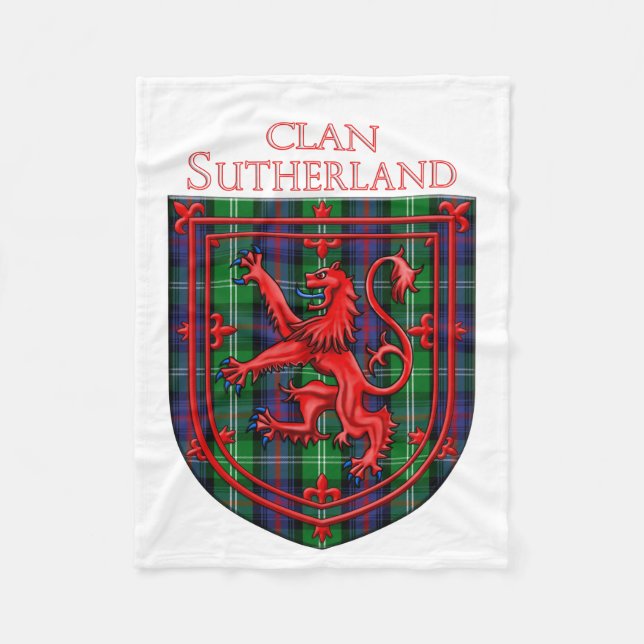 Manta Polar Sutherland Tartan Scottish Plaid Lion Rampant (Anverso)