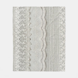 Manta Polar Sutil encaje blanco, cierre textil.