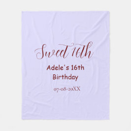 Manta Polar Sweet 16th birthday purple pastel mauve retro name