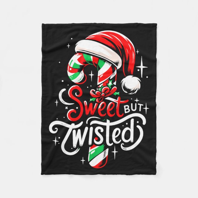 Manta Polar Sweet But Twisted Funny Christmas Candy Cane Xmas  (Anverso)