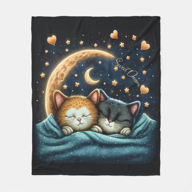 Manta Polar Sweet Dreams Cute Design Kitten (Anverso)