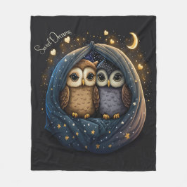 Manta Polar Sweet Dreams Cute Design Owl