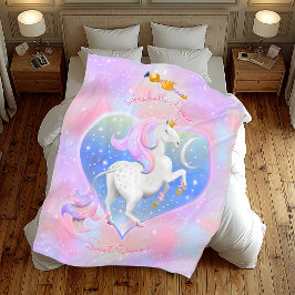 Manta Polar Sweet Dreams Pink Unicorn Princess