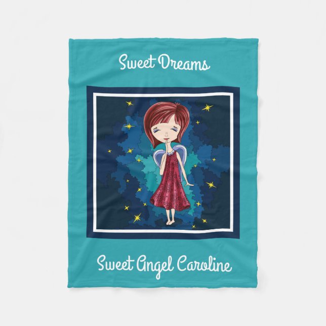 Manta Polar Sweet Dreams Sweet Angel, Personalizado (Anverso)
