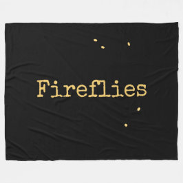 Manta Polar Sweet Modern Black Summer Night Sky Fireflies Text