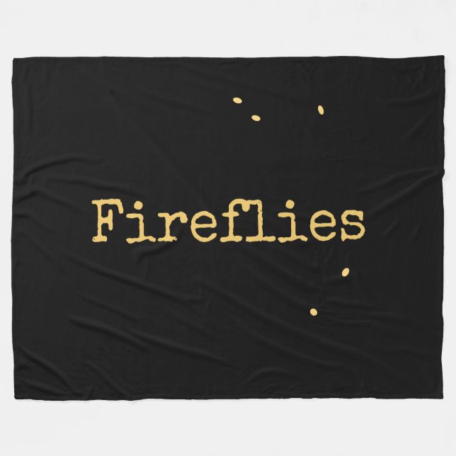 Manta Polar Sweet Modern Black Summer Night Sky Fireflies Text (Frente (Horizontal))