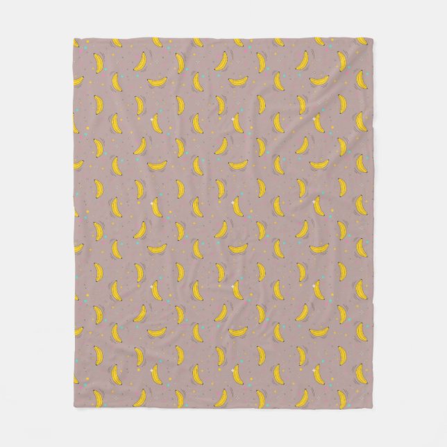 Manta Polar Sweet & Playful Banana Dream Pattern (Anverso)