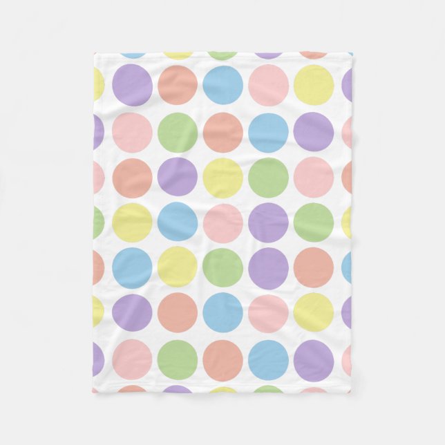Manta Polar Sweet Shop Polka Dots on White (Anverso)