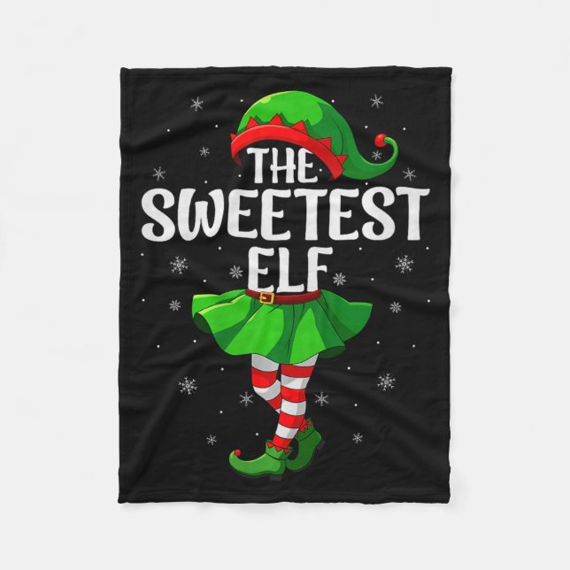 Manta Polar Sweetest Elf Christmas Girls Women Elf Squad Xmas  (Anverso)