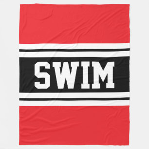 Manta Polar SWIM audaz franjas de Carreras blanco rojo brillan