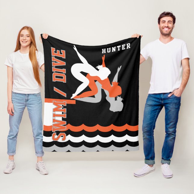 Manta Polar Swim Dive Team - Naranja y negro (In situ)