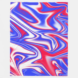 Manta Polar "Swirl patriótico: el mármol rojo, blanco y azul"