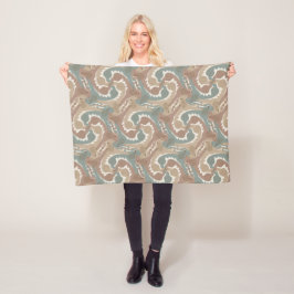 Manta Polar Swirling Hares Tesselation Brown Blanket 6