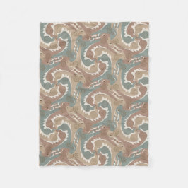Manta Polar Swirling Hares Tesselation Brown Blanket 6