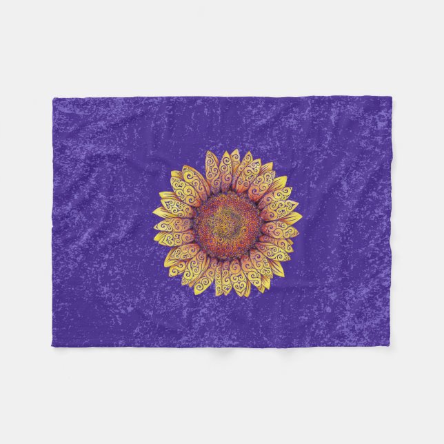 Manta Polar Swirly Sunflower (Frente (Horizontal))