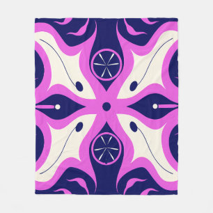 Manta Polar Symmetrical Abstract Pattern in Purple and White