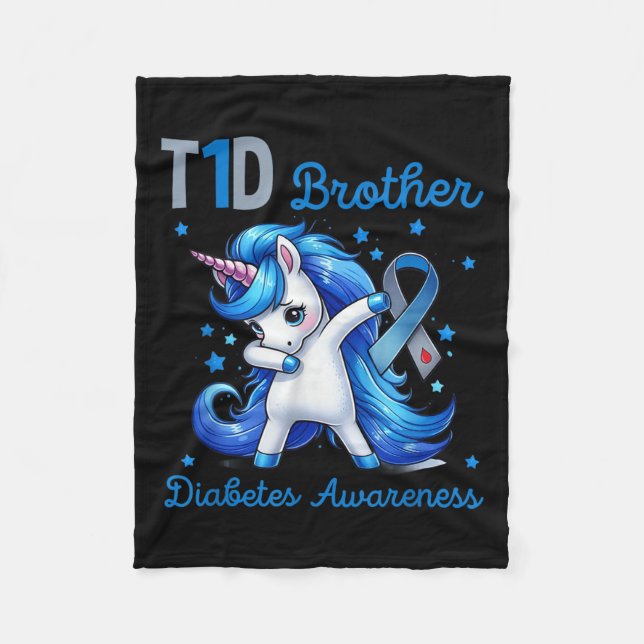 Manta Polar T1d Hermano Diabetes Apoyo a la toma de conciencia (Anverso)