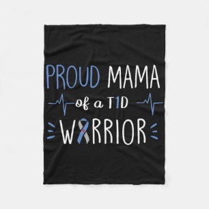 Manta Polar T1d Madre orgullosa Diabetes Conciencia Cinta azul