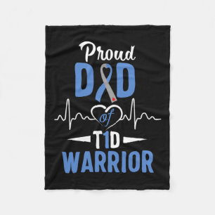 Manta Polar T1d Orgulloso Papá Diabetes Conciencia Tipo 1 Insu