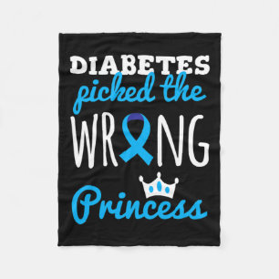 Manta Polar T1d Sensibilización Chicas Princesas Diabetic Blue