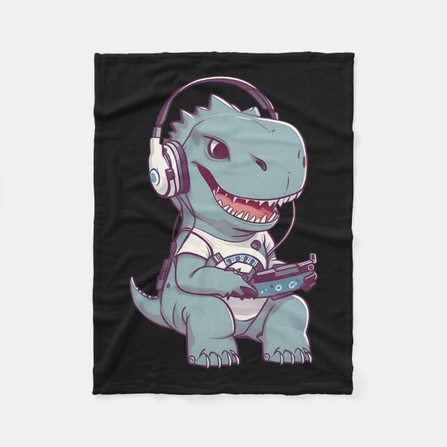 Manta Polar T. Rex-dinosaur Jugando Videojuego Juegos Jugador  (Anverso)