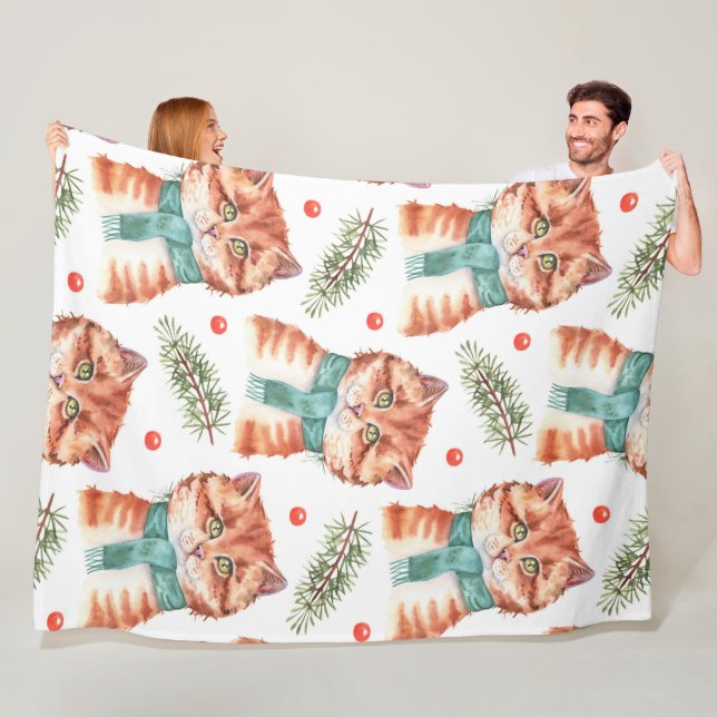 MANTA POLAR TABBY NARANJA ADORABLE CON UNA ESCUELA DE FESTIVID (In situ)