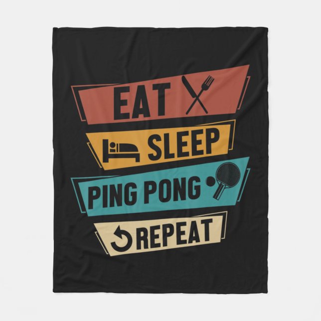 Manta Polar Table Tennis Lover Eat Sleep Ping Pong Repeat  (Anverso)