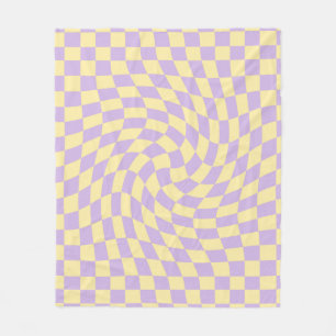 Manta Polar Tablero retro Lilac amarillo pasto retorcido