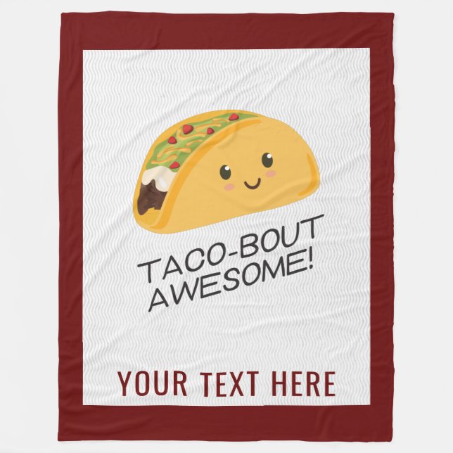 Manta Polar Taco-bout impresionante Kawaii Taco Blanket (Anverso)