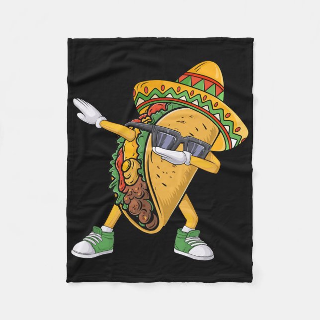 Manta Polar Taco Dabbing Cinco De Mayo Divertida Comida Mexica (Anverso)