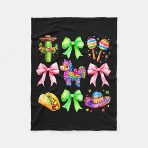 Manta Polar Tacos de unicornio con lazo coquette cinco de mayo
