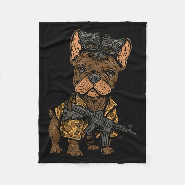 Manta Polar Tactical Frenchie Funny Dog Bulldog With Nvg Meme  (Anverso)