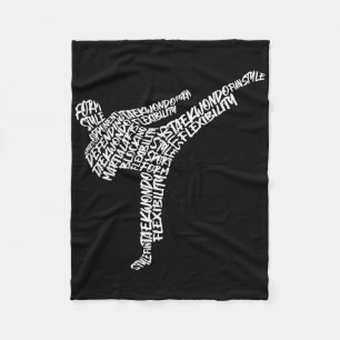 Manta Polar Taekwondo Artes Marciales Tipografía Niños Hombres