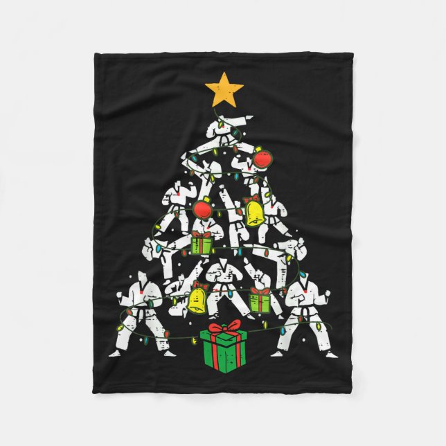 Manta Polar Taekwondo Christmas Tree Xmas Martial Arts Karate  (Anverso)