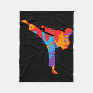 Manta Polar Taekwondo Colorful Martial Arts Niños hombres niño