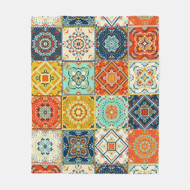 Manta Polar Talavera, Azulejos, tapicería de mosaicos turcos. (Anverso)