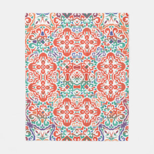 Manta Polar Talavera mexicana: Collage de mosaicos étnicos.