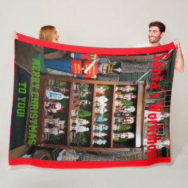 Manta Polar Taller de Santa Claus Nutcrackers Fleece Blanket