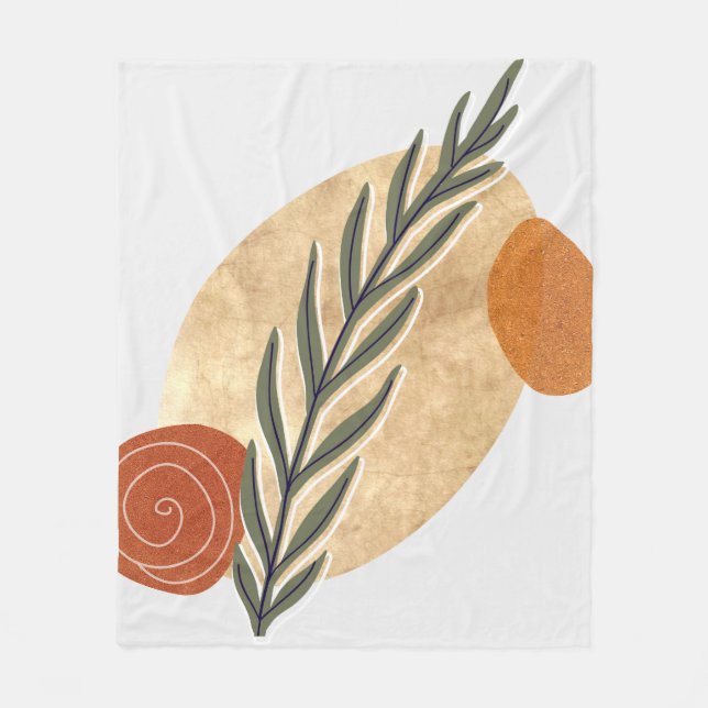 Manta Polar Tallo Verde Boho (Anverso)