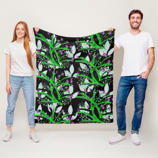 Manta Polar Tallo y Floral (In situ)