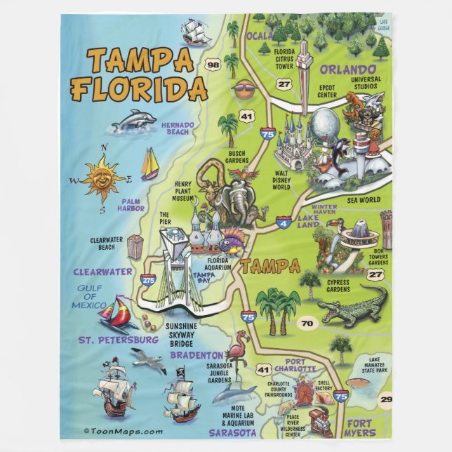 Manta Polar Tampa Florida Fun Map (Anverso)