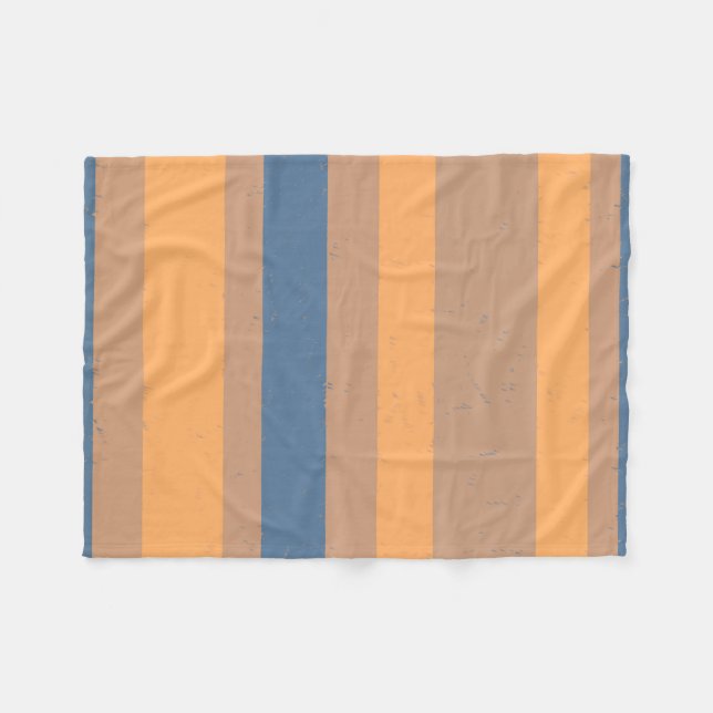 Manta Polar Tan Apricot Naranja Dusty Blue Fleced Stripes (Frente (Horizontal))