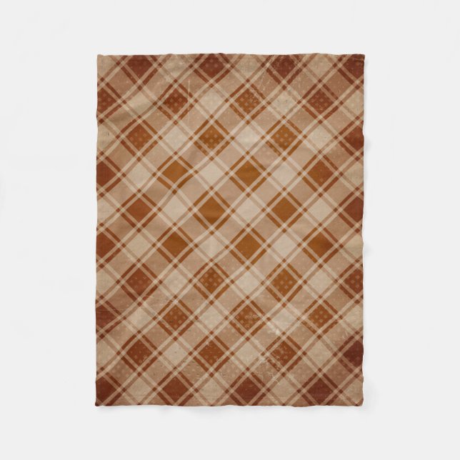 Manta Polar Tan, Clay, Rust Rustic Fleece Blanket (Anverso)
