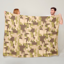 Manta Polar Tan y Green Digital Camouflece Blanket