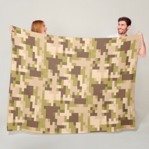 Manta Polar Tan y Green Digital Camouflece Blanket