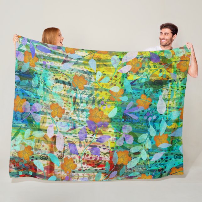 Manta Polar Tangerina silvestre - Arte floral inspirado en la  (In situ)