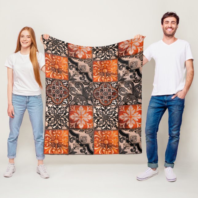 Manta Polar Tangerine Tile (In situ)